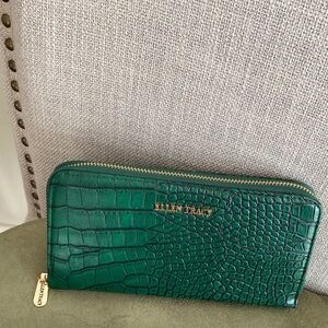 Ellen Tracy Emerald Croc-Embossed Wallet